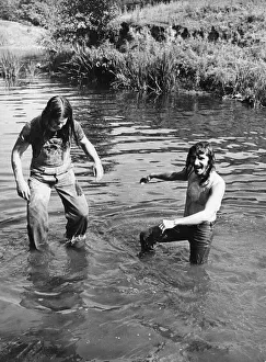 Members of Heavy Metal group Black Sabbath messing about on the river in the scenic Wye Members of Heavy Metal group Black Sabbath messing about on the river in the scenic Wye