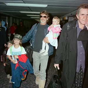 Images Dated 7th April 1992: Members of The Highwaymen at Heathrow Airport. Kris Kristofferson