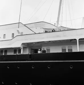 Members of the Royal Family travelled by train to Southampton to board the Royal Yacht Members of the Royal Family travelled by train to Southampton to board the Royal Yacht