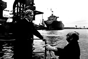 Core26 Gallery: Michael Caine in a scene from the film Get Carter. Hebburn-Wallsend ferry landing