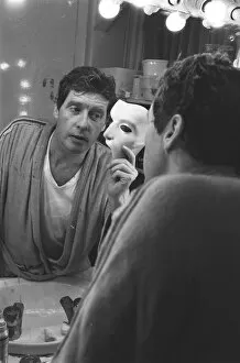 Michael Crawford with his Phantom of the Opera mask, dressing room of Her Majesty'