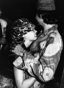 Michael Hutchence singer with pop group INXS and Kylie Minogue at a night club 1989 Michael Hutchence singer with pop group INXS and Kylie Minogue at a night club 1989