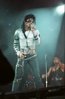 Images Dated 16th July 1988: Michael Jackson in concert at Wembley performing in front of HRH Diana Princess of Wales