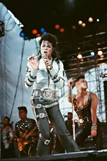 Images Dated 29th July 1988: Michael Jackson seen here in concert at Roundhay Park. 29th July 1988