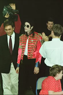 Images Dated 10th July 1997: Michael Jackson seen here after perforiming on stage at Sheffield 10th July 1997