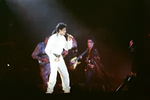 Michael Jackson seen here after perforiming on stage at Wembley during the Bad concert Michael Jackson seen here after perforiming on stage at Wembley during the Bad concert