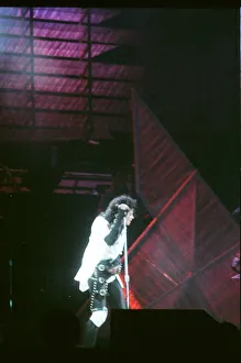 Michael Jackson seen here after perforiming on stage at Wembley during the Bad concert Michael Jackson seen here after perforiming on stage at Wembley during the Bad concert