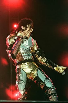 Images Dated 10th July 1997: Michael Jackson seen here performing on stage in Sheffield. 10th July 1997