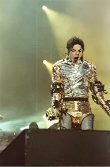 Images Dated 10th July 1997: Michael Jackson seen here on stage at Sheffield 10th July 1997