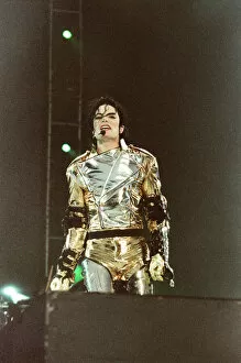 Images Dated 10th July 1997: Michael Jackson seen here on stage in Sheffield. July 1997
