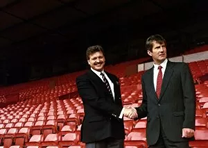 Images Dated 25th August 1989: Michael Knighton businessman with Martin Edwards, Chief Executive of Manchester United