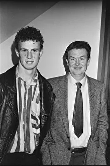 Images Dated 15th October 1987: Michael O Neill seen here with his father Des, shortly after arriving in Newcastle