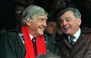 Images Dated 26th April 1997: Michael Parkinson TV Presenter and Harold Dickie Bird former cricket umpire share a joke