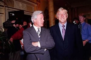 Images Dated 6th July 1998: Michael Parkinson TV Presenter July 1998 With tv presenter Michael Aspel at