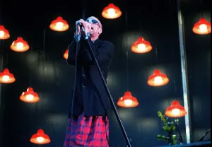 Michael Stipe REM on stage singing Murrayfield Michael Stipe REM on stage singing Murrayfield