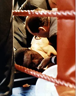 Michael Watson Boxing laying unconscious after being knocked out by Chris Eubank watson Michael Watson Boxing laying unconscious after being knocked out by Chris Eubank watson