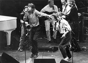 Mick Jagger and David Bowie singing with Dire Straits at Princes Trust concert Mick Jagger and David Bowie singing with Dire Straits at Princes Trust concert