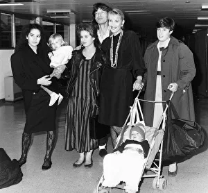 Mick Jagger Singer at Heathrow Airport about to leave on Concorde with his lover Jerry Mick Jagger Singer at Heathrow Airport about to leave on Concorde with his lover Jerry