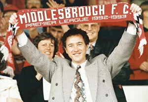 Images Dated 3rd May 1993: Middlesbrough chairman Steve Gibson celebrates promotion to the Premier League. May 1993