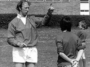 Middlesbrough manager Jack Charlton coaching some of footballs young hopefuls in