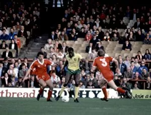 Middlesbrough v. Norwich. Justin Fashanu on the ball. September 1980