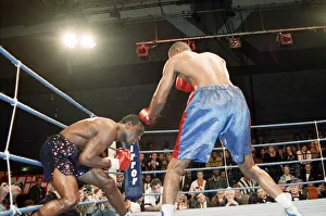 Middleweight clash, Nigel Benn vs Lenzie Morgan. Leisure Centre, Brentwood Middleweight clash, Nigel Benn vs Lenzie Morgan. Leisure Centre, Brentwood