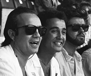 Midge Ure, Andrew Ridgeley and George Michael in the audience during the opening of Midge Ure, Andrew Ridgeley and George Michael in the audience during the opening of