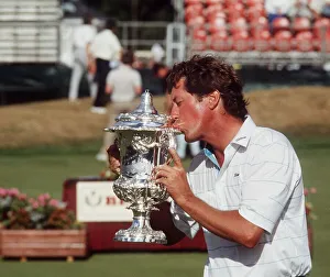 Images Dated 15th July 1989: Mike Allen golfer with Scottish Open trophy July 1989