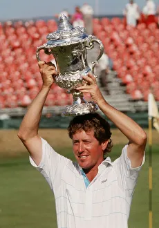 Images Dated 15th July 1989: Mike Allen golfer with Scottish Open trophy July 1989