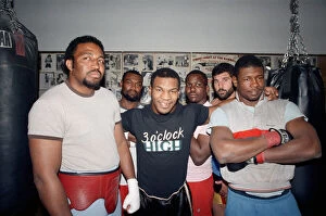 Images Dated 1st March 1987: Mike Tyson with sparring partners ahead of his bout with James Bonecrusher Smith