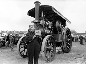 Images Dated 4th June 1984: Milburn Stafford with his prize-winning 1920 steam road locomotive on 4th June 1984 at