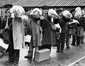 Militia recruits in the RAF pictured leaving the reception camp at West Drayton in Militia recruits in the RAF pictured leaving the reception camp at West Drayton in