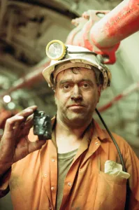 A miner below ground at Cotgrave Colliery for the final shift before the mine is closed A miner below ground at Cotgrave Colliery for the final shift before the mine is closed