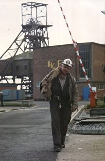 A miner walks home from Ellington Colliery in February 1994