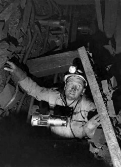 Images Dated 2nd August 1984: Miner at work underground in a coal mine August 1984 P018140