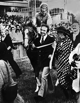 Images Dated 25th June 1977: The Minstrel being lead in at the Irish Derby with Lester Piggott up, Curragh Racecourse