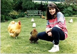 Images Dated 2nd March 1989: Miriam francome wife of John Francombe TV Presenter at home in the back garden