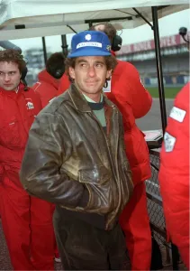 00000 Prints: Formula 1 Silverstone Practice Session Print - Ayrton Senna in the Pits
