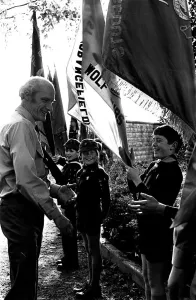 00000 Prints: Print of Lord Baden-Powell at Ardnavally Scout Centre opening