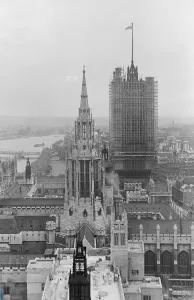 00001 Prints: Aerial Print of Westminster Abbey and the Palace of Westminster