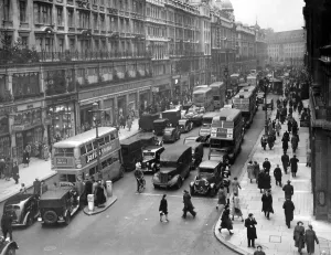 00001 Prints: Regent Street London Print circa 1950