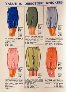 00007 Prints: World War II Fashion Print - 1939 Knickers Bloomers Underwear