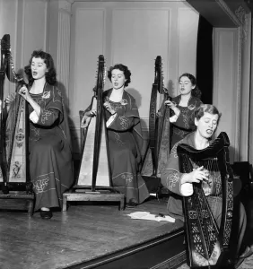 00009 Prints: Women Harp Players Print, 1953