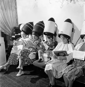 00012 Prints: Old Women Hair Styling Print, August 1952