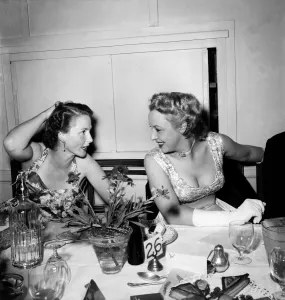 00012 Prints: Vintage Print of Three Socialites at a Dinner Party