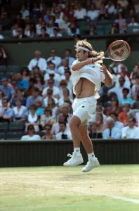 00014 Prints: Wimbledon Print: Andre Agassi v. David Wheaton, July 1991