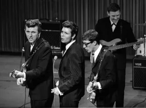 00018 Prints: Print of Cliff Richard and the Shadows at Royal Variety show rehearsal