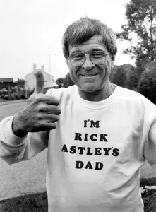 00024 Prints: A black and white print of Rick Astley with his father Ossie