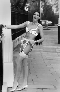Retro Underwear Styles Prints: Clothing Underwear: Jeanne wears a Red Heart bra, matching briefs