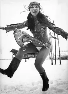 00026 Prints: Print of Belly Dancer Salwa Mohamed in Welly Boots